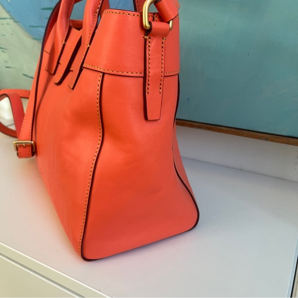 Rare Salmon Large Amelia Tote in Vachetta Florentine Leather Dooney & Bourke - Picture 4 of 16